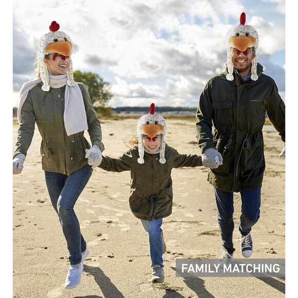 Plush Fleece Beanie with Ear Flaps Winter Hat for Kids Teens Adults Funny Costum - Picture 5 of 9